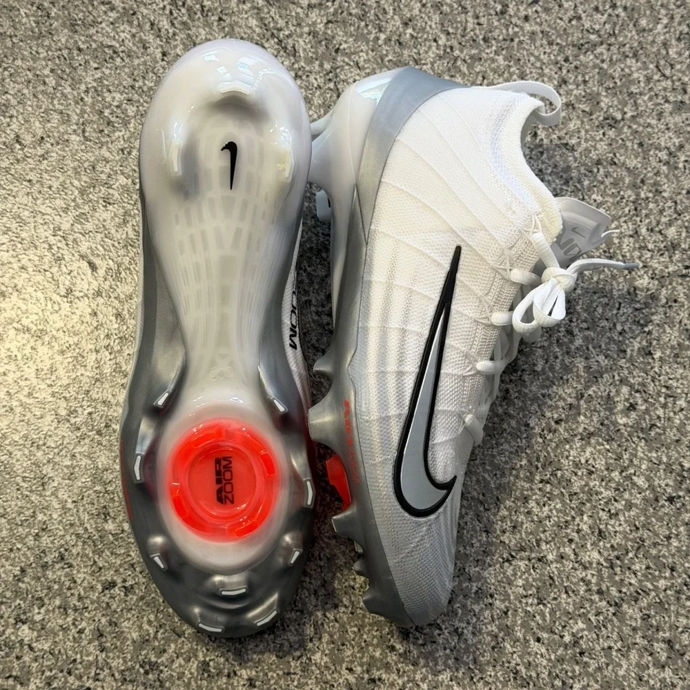 Nike Vapor Elite Air Zoom Football Cleats Mens 8.5 White Grey FB3288-100